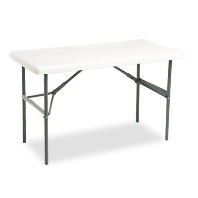 Iceberg IndestrucTable Classic Folding Table, Rectangular, 48" x 24" x 29", Platinum - Image 1