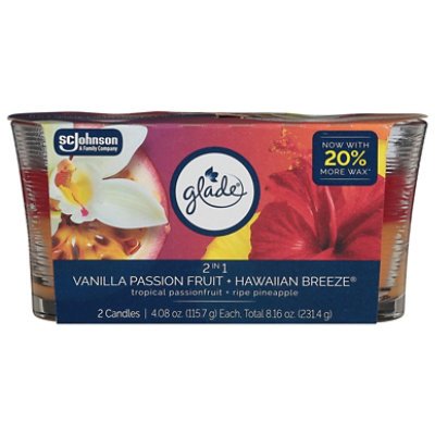 Glade Candle 2 In 1, Vanilla Passion Fruit & Hawaiian Breeze - 2-4.08 Oz. - 2-4.08O - Image 3