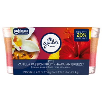 Glade Candle 2 In 1, Vanilla Passion Fruit & Hawaiian Breeze - 2-4.08 Oz. - 2-4.08O - Image 2