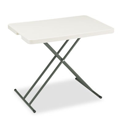 Iceberg IndestrucTable Classic Personal Folding Table, 30" x 20" x 25" to 28", Platinum/Gray - Image 1