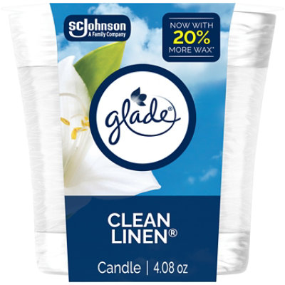 Glade Candle, Clean Linen - 4.08 Oz. - 4.08 OZ - Image 1