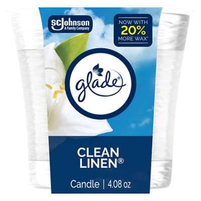 Glade Candle, Clean Linen - 4.08 Oz. - 4.08 OZ - Image 2