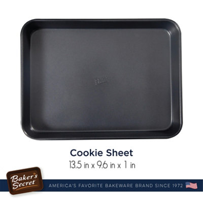 Baker's Secret Nonstick Small Size Cookie Sheet 13" x 9", Carbon Steel Small Size Cookie Tray 2 Layers Food-Grade Coating, Dark Grey - Image 2