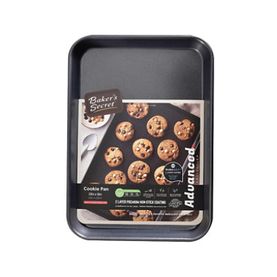 Baker's Secret Nonstick Small Size Cookie Sheet 13" x 9", Carbon Steel Small Size Cookie Tray 2 Layers Food-Grade Coating, Dark Grey - Image 1