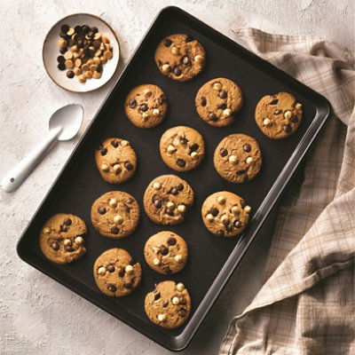 Baker's Secret Nonstick Small Size Cookie Sheet 13" x 9", Carbon Steel Small Size Cookie Tray 2 Layers Food-Grade Coating, Dark Grey - Image 4