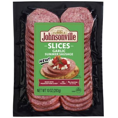 Johnsonville Garlic Summer Sausage Slices 10 Oz - EAch