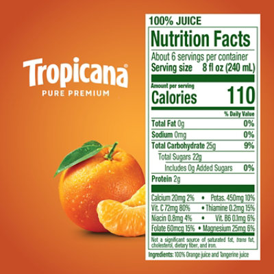 Tropicana Pure Premium 100% Orange Tangerine Juice - 46 Fl. Oz. - Image 8