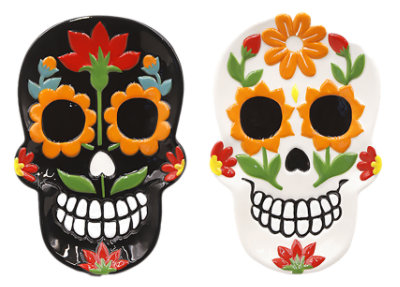 Ssel 8in Ceramic Sugar Skull Plate - EA - Image 1