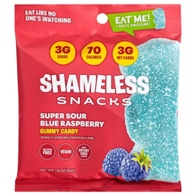 Shameless Snacks Gummy Sour Blue Raspbry - 1.8 OZ - Image 2