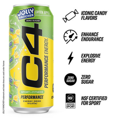 C4 Energy Jolly Rancher Green Apple 16fz - 16 FZ - Image 2