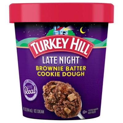 Turkey Hill Late Night Brownie Batter Cookie Dough 14 Oz - 14 FZ - Image 1