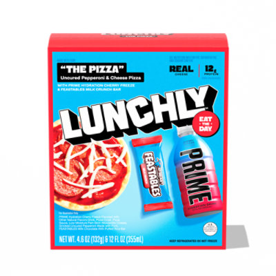 Lunchly Pizza Party, Pepperoni And Cheese Pizza, Feastables Milk Crunch Bar, Prime Hydration 14.9 Oz - 14.9 OZ - Image 2