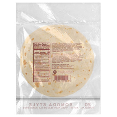La Comadre Sonora Style Flour Tortillas Soft Taco Size - 20 Count - Image 2