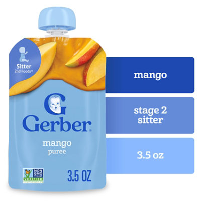 Grbr Natural 2nd Foods Puree Mango Pouch - 3.5 OZ - Image 1