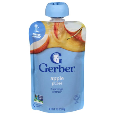 Grbr Naturals 2nd Foods Puree Apple Pouch - 3.5 OZ - Image 1