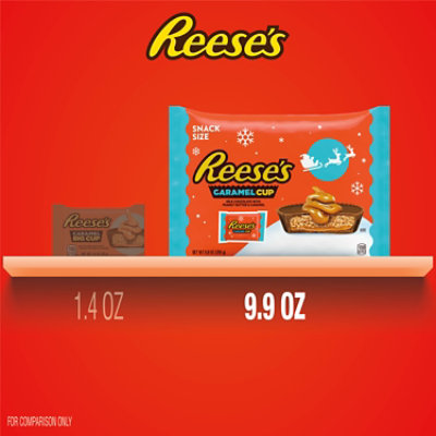 REESE'S Caramel Milk Chocolate Snack Size Peanut Butter Cups Christmas Candy Bag - 9.9 Oz - Image 5