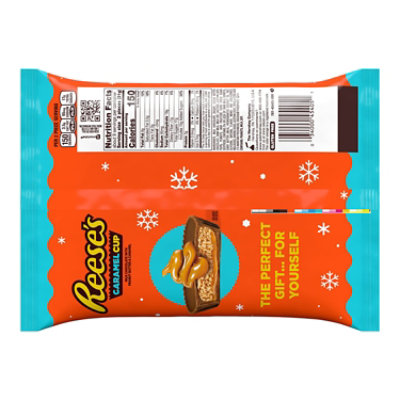 REESE'S Caramel Milk Chocolate Snack Size Peanut Butter Cups Christmas Candy Bag - 9.9 Oz - Image 2