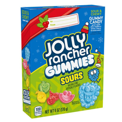JOLLY RANCHER Sour Gummies Original Fruit Flavored Christmas Candy Gift Box - 6 Oz - Image 1