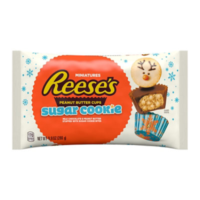 REESE'S Miniatures Sugar Cookie Milk Chocolate Peanut Butter Cups Christmas Candy Bag - 9.9 Oz - Image 1