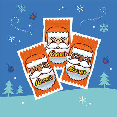 REESE'S Milk Chocolate Peanut Butter Creme Santas Christmas Candy Bag - 9.1 Oz - Image 3