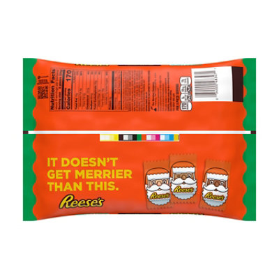 REESE'S Milk Chocolate Peanut Butter Creme Santas Christmas Candy Bag - 9.1 Oz - Image 2