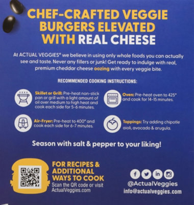 Actual Veggies Burger Veggie Chipotle Cheddar - 12 OZ - Image 6