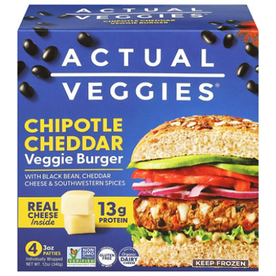 Actual Veggies Burger Veggie Chipotle Cheddar - 12 OZ - Image 1