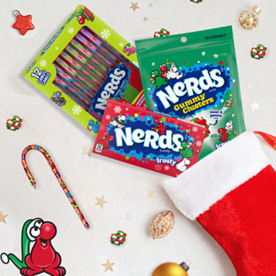 NERDS Gummy Clusters Frosty Holiday Red and Green Candies Resealable Bag - 8 Oz - Image 6