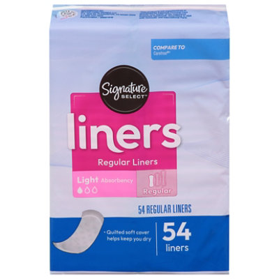 Signature Select Regular Absorbency Light Liners 54 Ct - 54 CT - Image 3