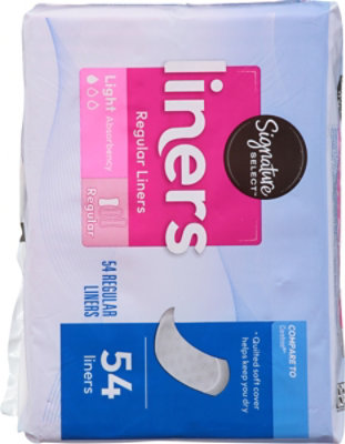 Signature Select Regular Absorbency Light Liners 54 Ct - 54 CT - Image 4