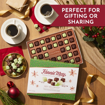 Fannie May Mint Meltaway Mint Chocolate Candy with Milk Chocolate Pastel Coating Holiday Gift Box - 11.5 Oz - Image 3