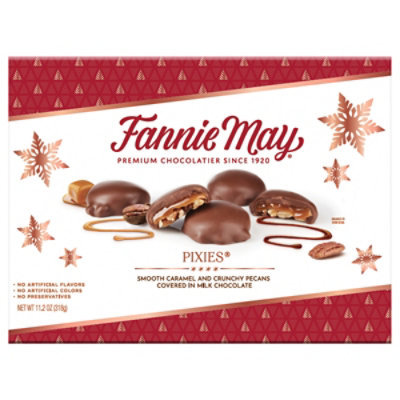 Fannie May Premium Milk Chocolate Pixies with Caramel and Pecans Holidat Gift Box - 11.2 Oz - Image 1