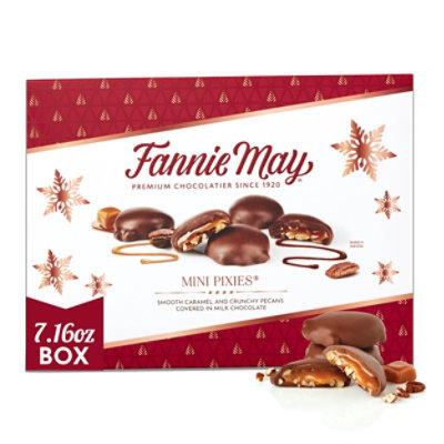 Fannie May Mini Pixies Premium Caramel Chocolate with Pecans Holiday Gift Box - 7.16 Oz - Image 1