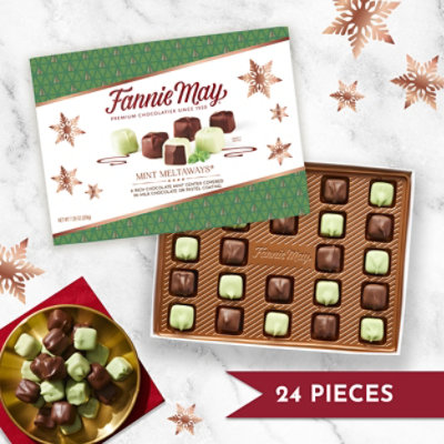 Fannie May Mint Meltaways Chocolate Candy with Milk Chocolate Pastel Coating Gift Box - 7.28 Oz - Image 4