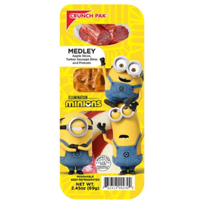 Minions Medley Apple Slices Turkey Sausage Bites And Pretzels 2.45oz - 2.45 OZ - Image 2