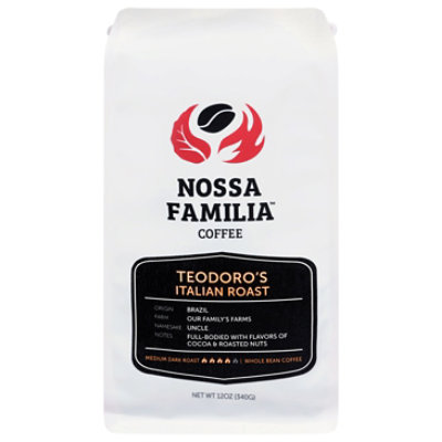 Nossa Familia Teodoro's Italian Roast, Whole Bean - 12 OZ - Image 2