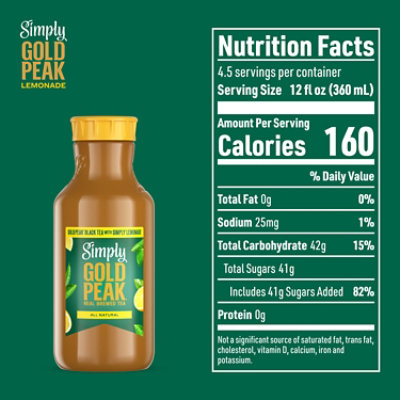 Simply Gold Peak Tea & Lemonade Bottle 52 Fl Oz - 52 FZ - Image 5