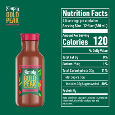 Simply Gold Peak Tea & Raspberry Bottle 52 Fl Oz - 52 FZ - Image 5