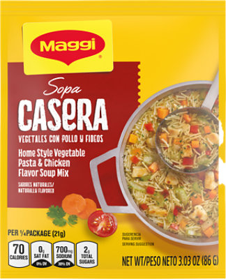 Maggi Sopas Caseras Dehyrdrated Soup Chicken 12x3.03oz - 3.034OZ - Image 1