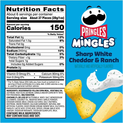 Pringles Mingles Puffed Snacks Sharp White Cheddar and Ranch Cheese Puffs - 5.5 Oz - Image 3