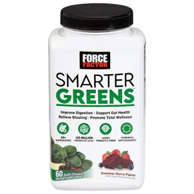 Force Factor Smarter Greens Superfood Soft Chews, Summer Berry - 60 CT - Image 2