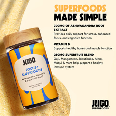 Jugo Focus Superfoods Gummies - 40 CT - Image 2