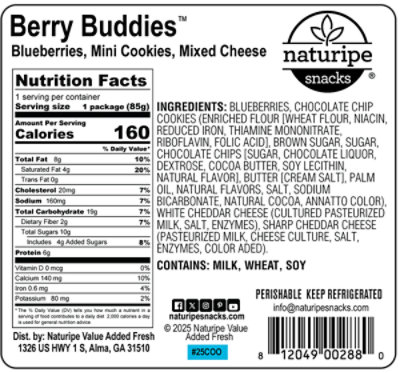 Naturipe Berry Buddies Berries, Cookies & Cheese Snacks - 3 Oz - Image 3