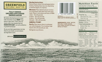Greenfield Fully Cooked Bacon Uncured, 2.3 Oz - 2.3 OZ - Image 5