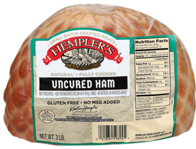 Hempler's Uncured Ham - 48 OZ - Image 1