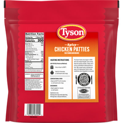 Tyson Fully Cooked Spicy Chicken Patties 23 Oz - 23 OZ - Image 2