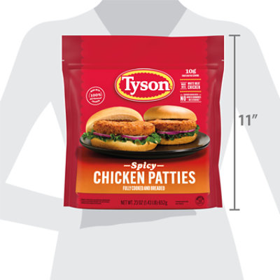 Tyson Fully Cooked Spicy Chicken Patties 23 Oz - 23 OZ - Image 4