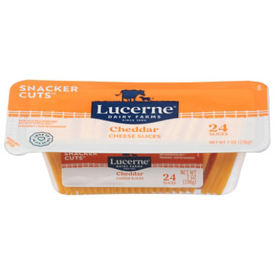Lucerne Cheddar Snacker Cuts Sliced Cheese 7 Oz - 7 OZ