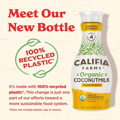 Califia Farms Organic Unsweetened Coconut Milk 48 Fz - 48 FZ - Image 5