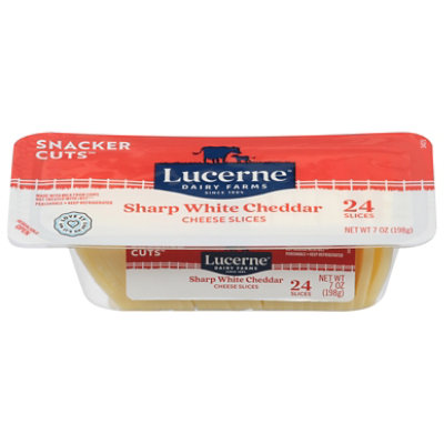 Lucerne White Cheddar Sharp Snacker Cuts Sliced Cheese 7 Oz - 7 OZ